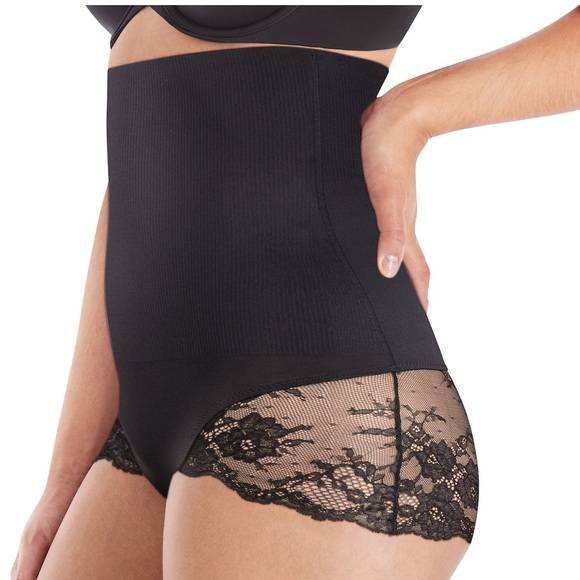 MAIDENFORM plus size 2XL black dm5704 high waist brief panty shapewear NWT - Picture 3 of 5